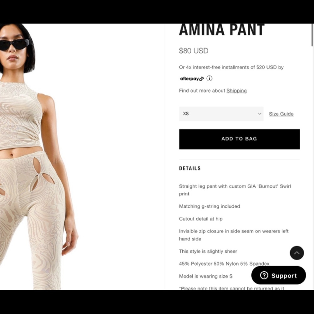 I.Am.Gia amina pants in tan and black